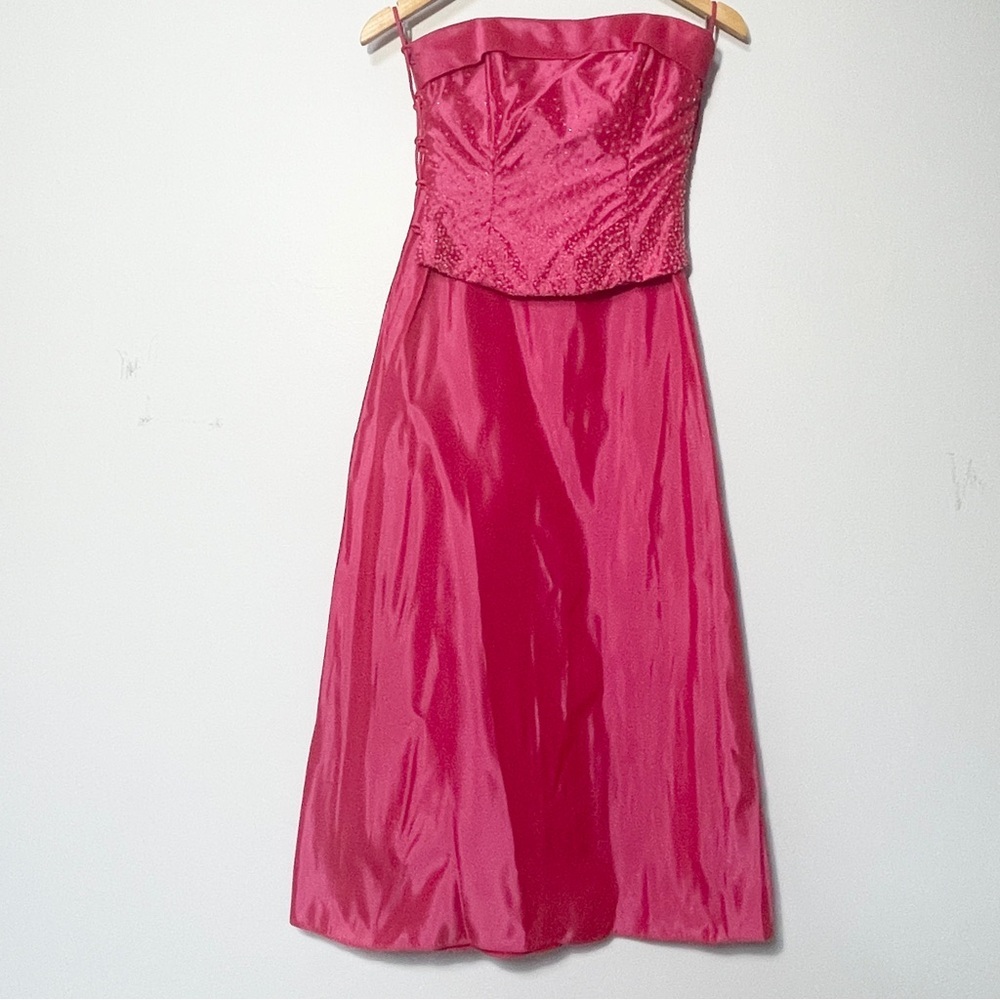 Vintage 90s Magenta‎ Beaded 2 piece prom dress Zum Zum by Nika Livas